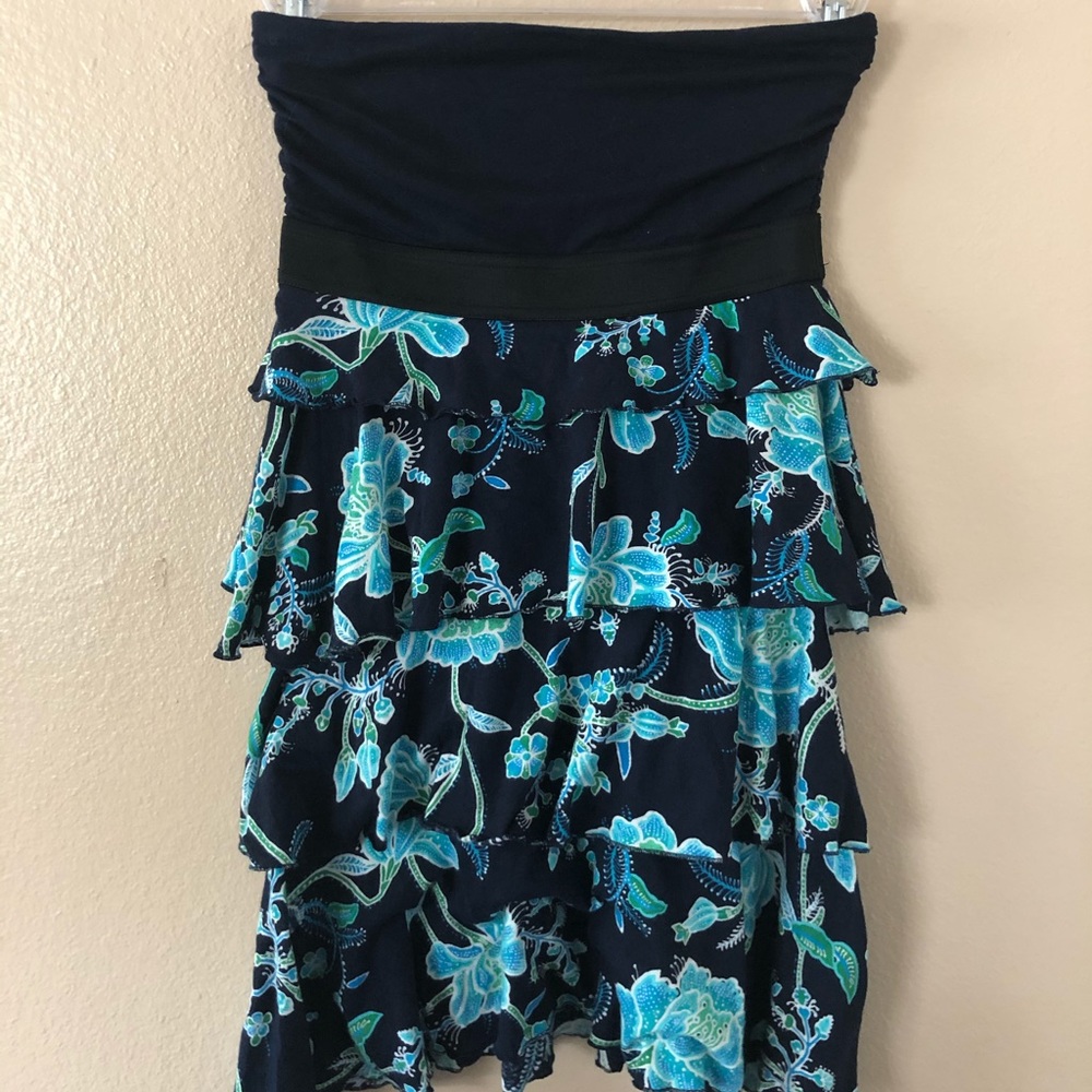 XS Floral Strapless Dress